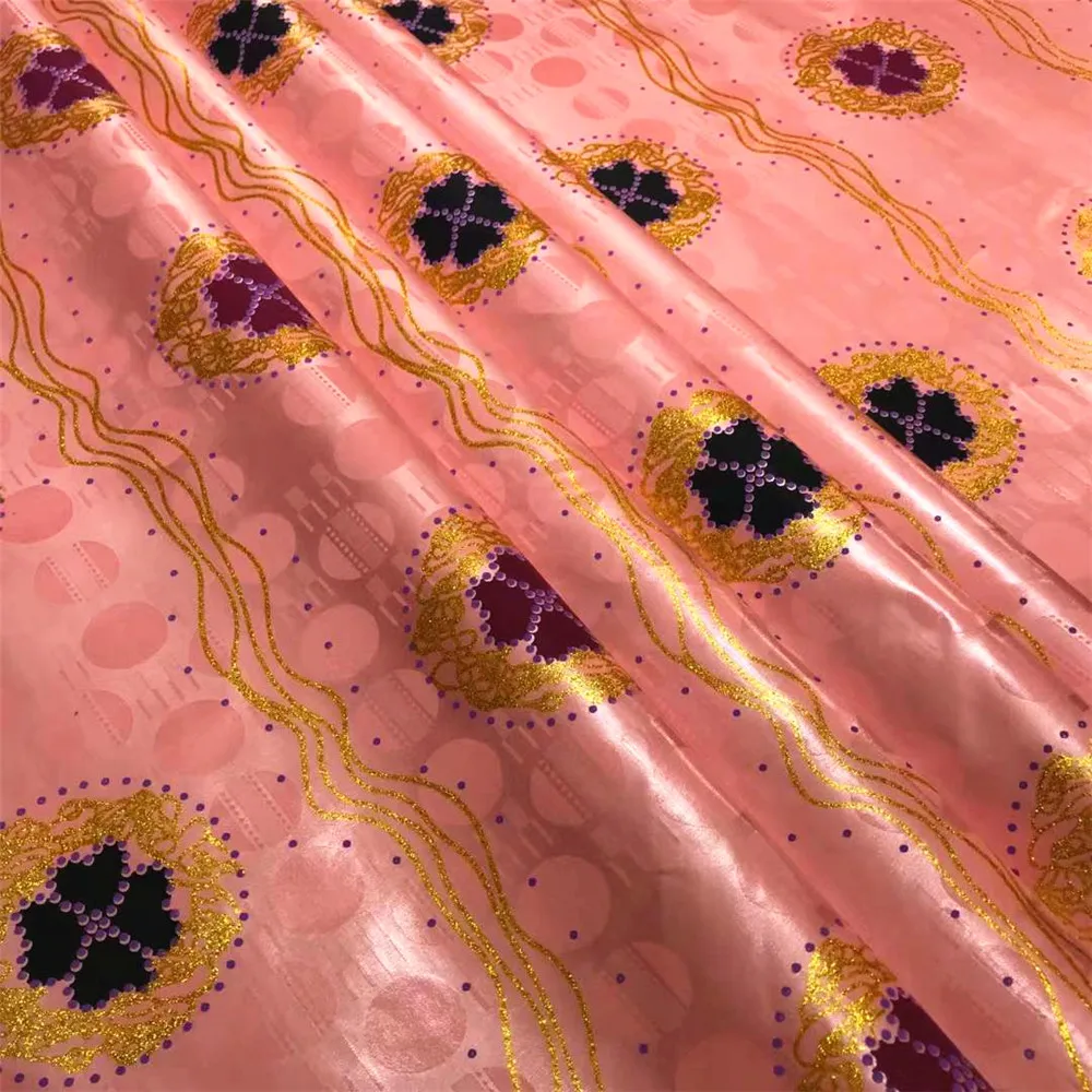 

Bazin Riche Autriche Coton 2021 Dubai Lace Fabric 5 Yards Fabric High Quality Keep Shinning Golden-Plating Bazain Fabrics BL472