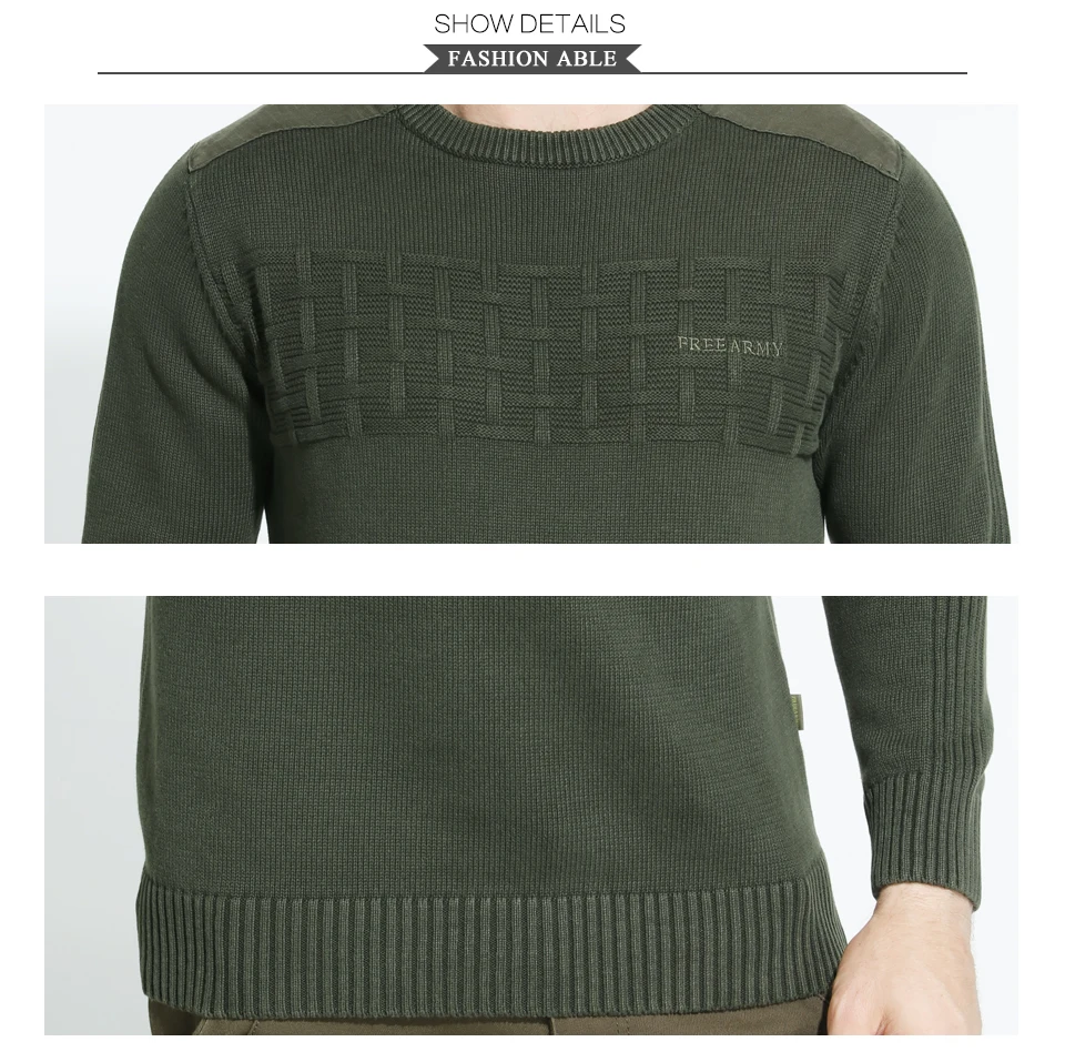 FreeArmy New Casual Men's Sweater O-Neck Slim Fit Knittwear Mens Sweaters Pullovers Homme Winter Thick Clothing M-3XL B003