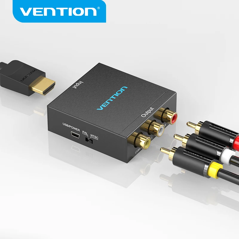 

Преобразователь HDMI/AV Vention, переходник HDMI/RCA CVBS L/R, 1080P, HDMI-переключатель с кабелем питания Mini USB для ТВ-приставки, AV HDMI