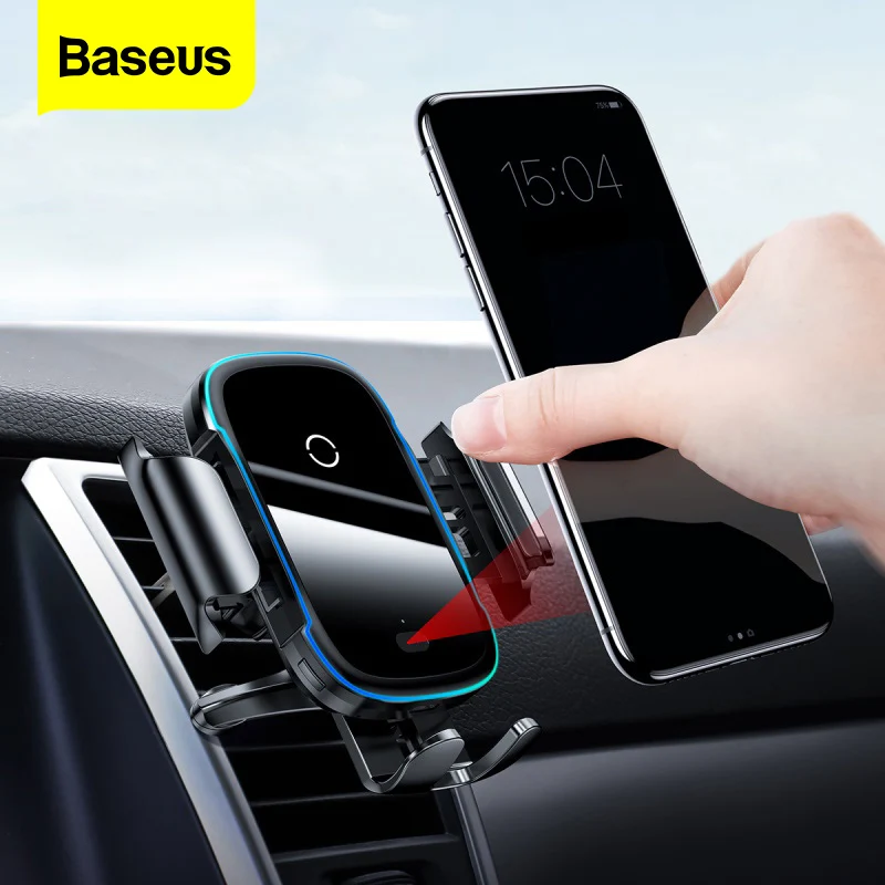 Baseus Car Phone Holder Charger For iPhone 11 Pro Max Samsung Fast Wireless Charging Intelligent 15W Qi Wireless Car Charger
