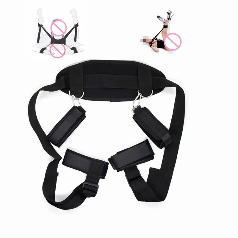 Женское сексуальное нижнее белье бандаж и наручники для БДСМ ноги открытые