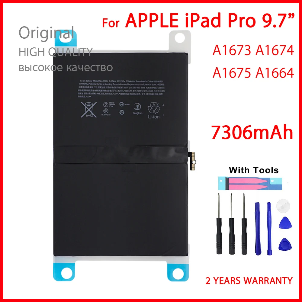 

100% Оригинальный A1673 A1674 A1675 Аккумулятор для планшета для iPad Pro 9,7 дюйма 7306 мАч высококачественные батареи с инструментами