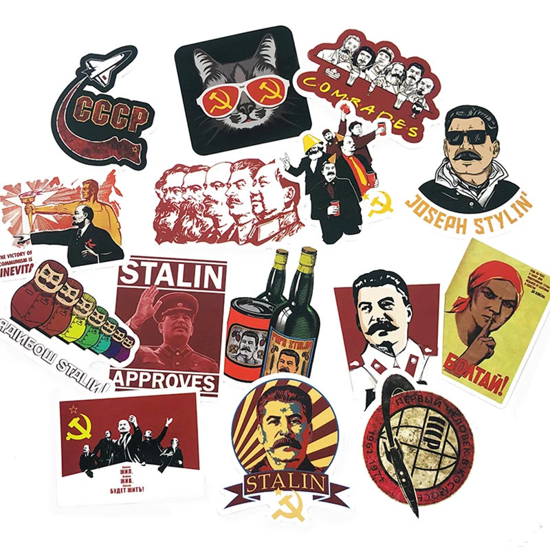 Pegatinas impermeables de guitarra para &aacute;lbum de recortes, pegatinas de nevera para Scooter, guitarra, 50 Uds., Uni&oacute;n sovi&eacute;tico, USSR, CCCP, HET-3