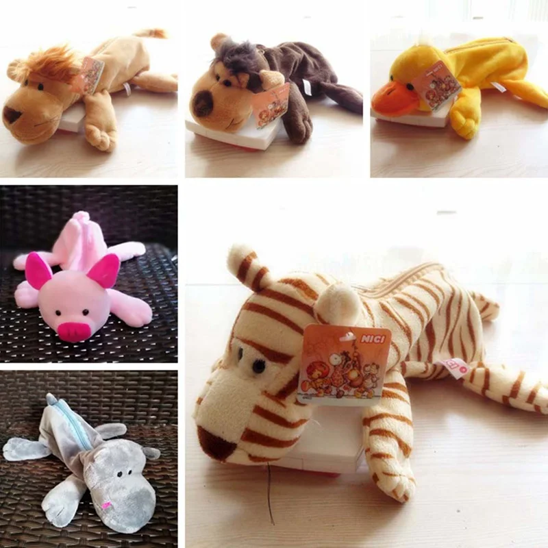 Новинка плюшевый пушистый Чехол карандаш с имитацией мультяшных животных