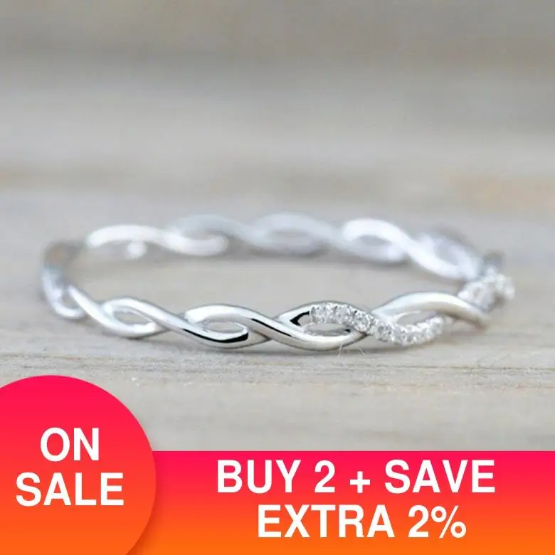 2021 модное кольцо из розового золота и серебра вечность для девочек влюбленных