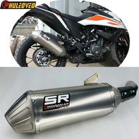 titanium alloy for ktm 390 adventure 2020 2021 2022 motorcycle exhaust muffler link pipe with carbon cover for ktm 390 adventure