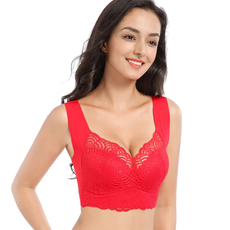 Vest-style folding bra Chest support Fat mm Lingerie Large size without steel ring Sexy biustonosz push up plus | Женская одежда