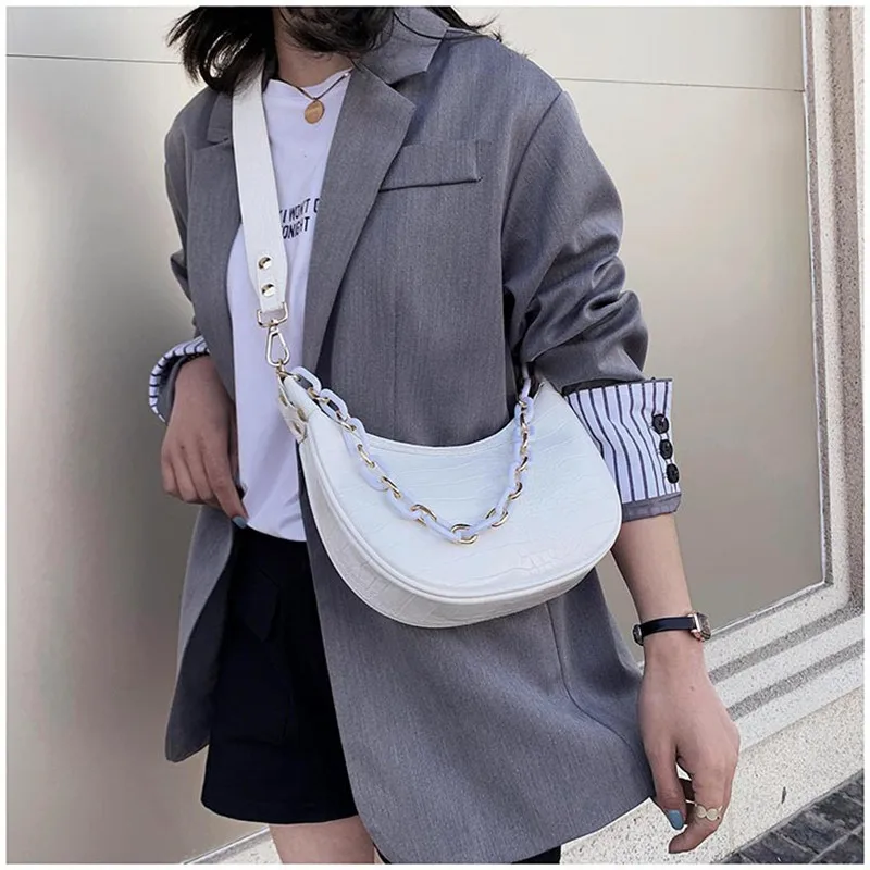 

Women's Shoulder Bag 2021Crossbody Designer Handbag Leather Brand Original White Girl Fashion Large Tote Vintage Shopper Cheap