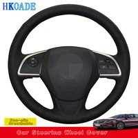 customize diy genuine leather car steering wheel cover for mitsubishi outlander 2013 2014 asx l200 2015 2016 mirage 2014