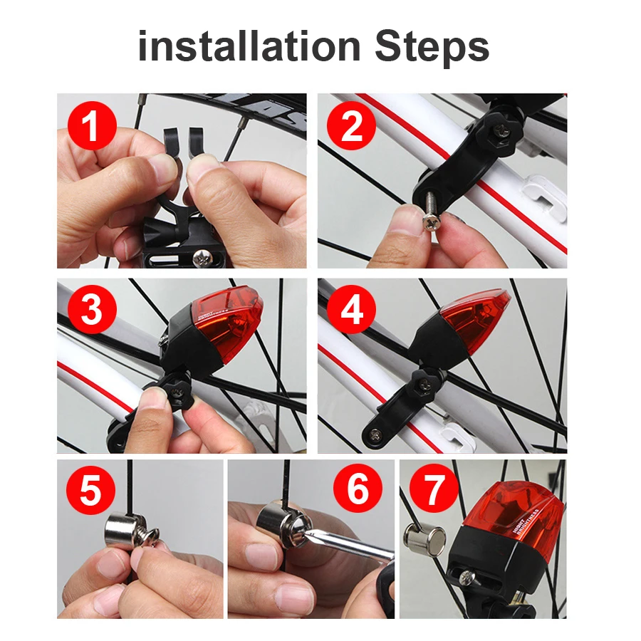 

Electromagnetic induction Bicycle Tail Light Self-powered IPX-4 Waterproof LED Bike Light Magnet Taillight Cycling Rear Light