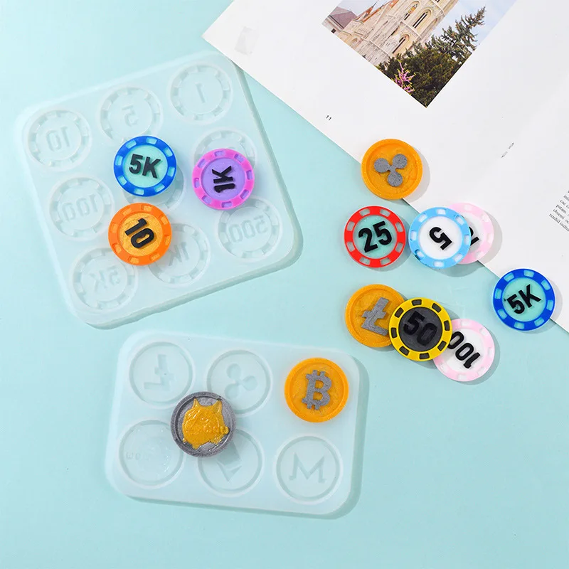 

DIY Resin Mold Commemorative Coin Mold Entertainment Game Currency Mould Bitcoin Silicone Mold