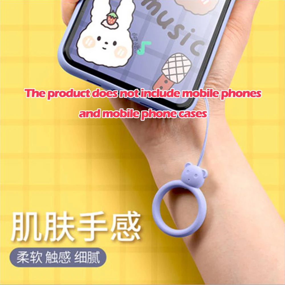 Силиконовое кольцо с медведем жидкий силиконовый шнурок для сотового телефона