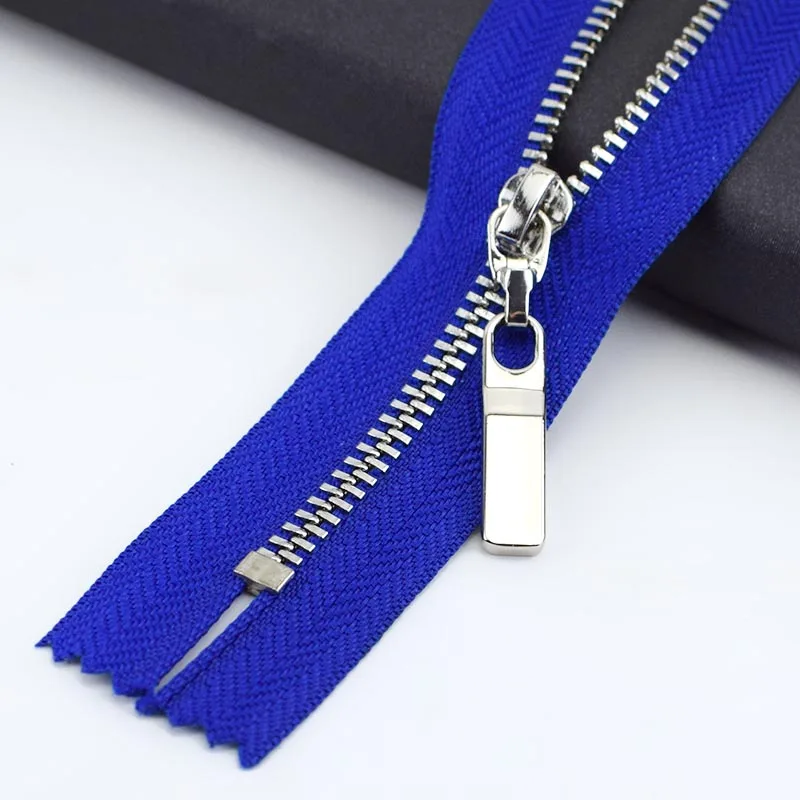navy blue silver 3 шт. Meetee 3#20 см металлическая молния Медь зуб Closeend застежка-молния одежда джинсы карман на молнии сумки кошелек Ремонтный комплект аксессуары - Цвет: navy blue silver