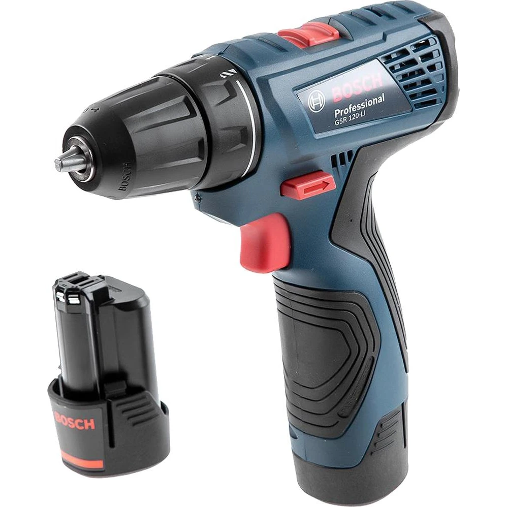 Дрель шуруповерт аккумуляторная BOSCH GSR 120 LI(2 Ач) (АКБ Li Ion 12 В 1500 об/мн 30 Н*м подсветка