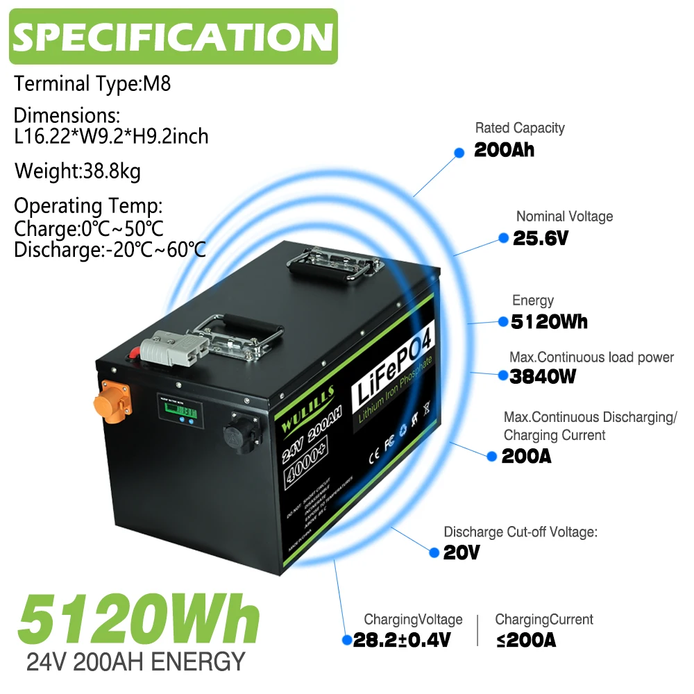 Аккумуляторная батарея BMS литий-ионная аккумуляторная 24 В 200 ач для солнечной