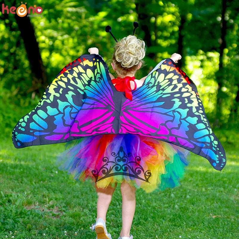 Детский костюм с изображением пчелы Комплект для девочек Юбка-пачка крыльями и