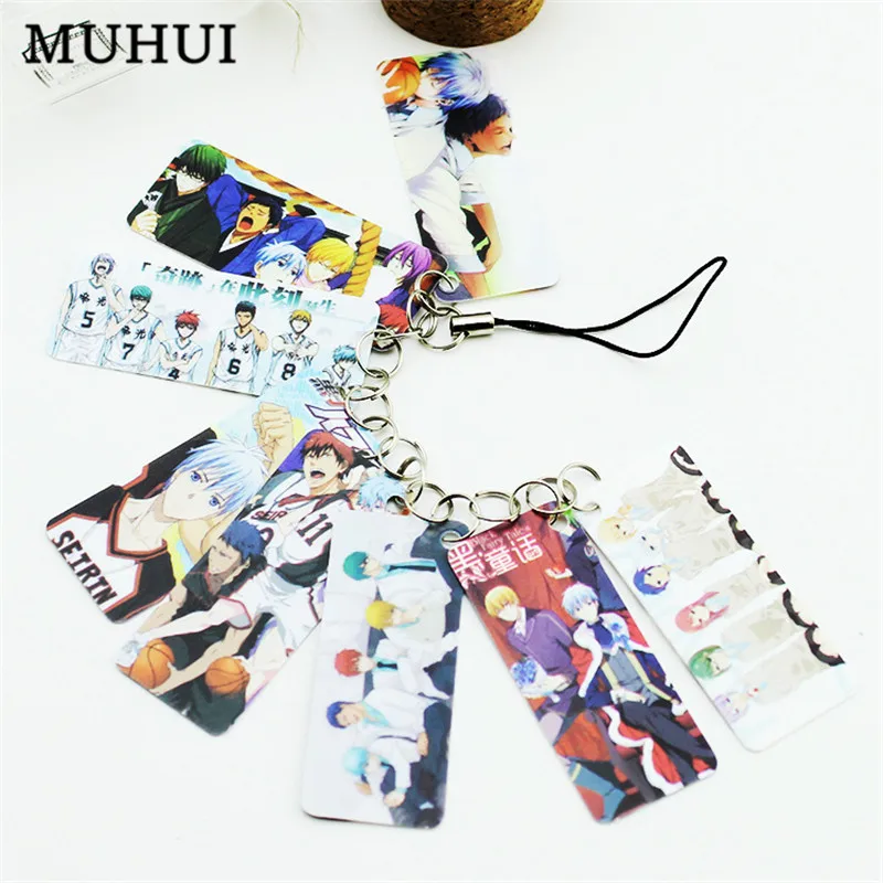 

Anime Kuroko's Basketball Photo Pvc Card String Keychain 8 pcs Cards/string Women Bag Accessories Key Chain Jewelry Chaveiro