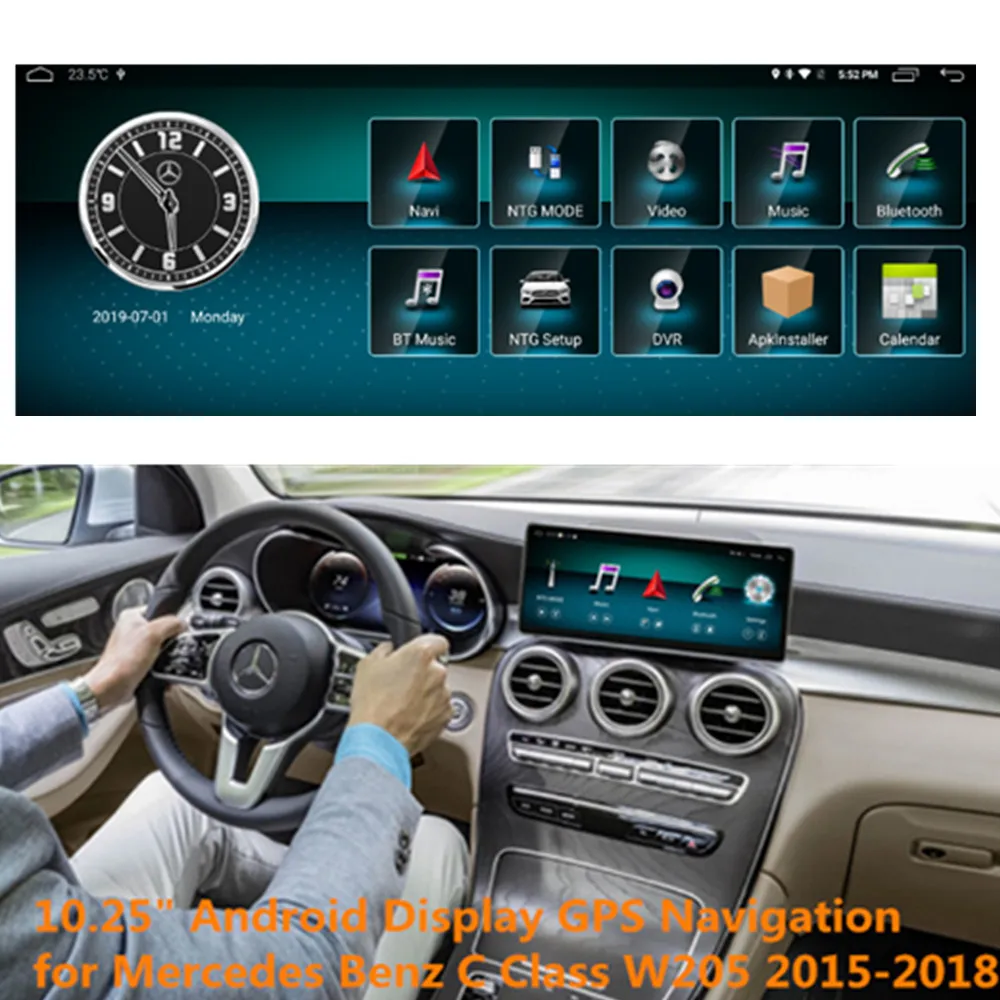 10,25 дюймовый автомобильный Android gps навигатор для Mercedes Benz GLC C Class W205- с мультимедийным bluetooth wifi сенсорным экраном