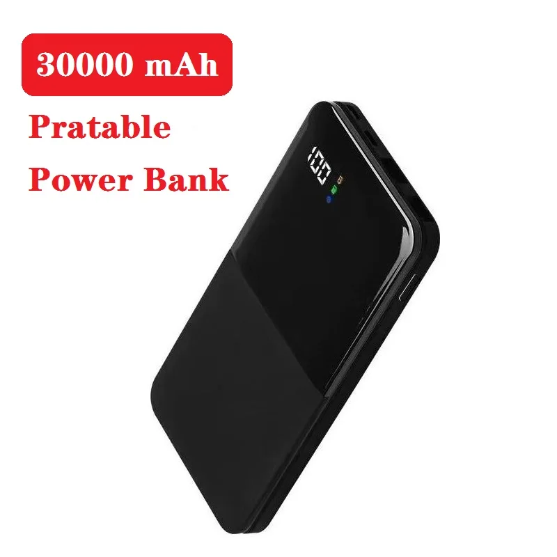 Портативное зарядное устройство 30000 мАч внешний аккумулятор USB для Xiaomi Mi 9 8 iPhone