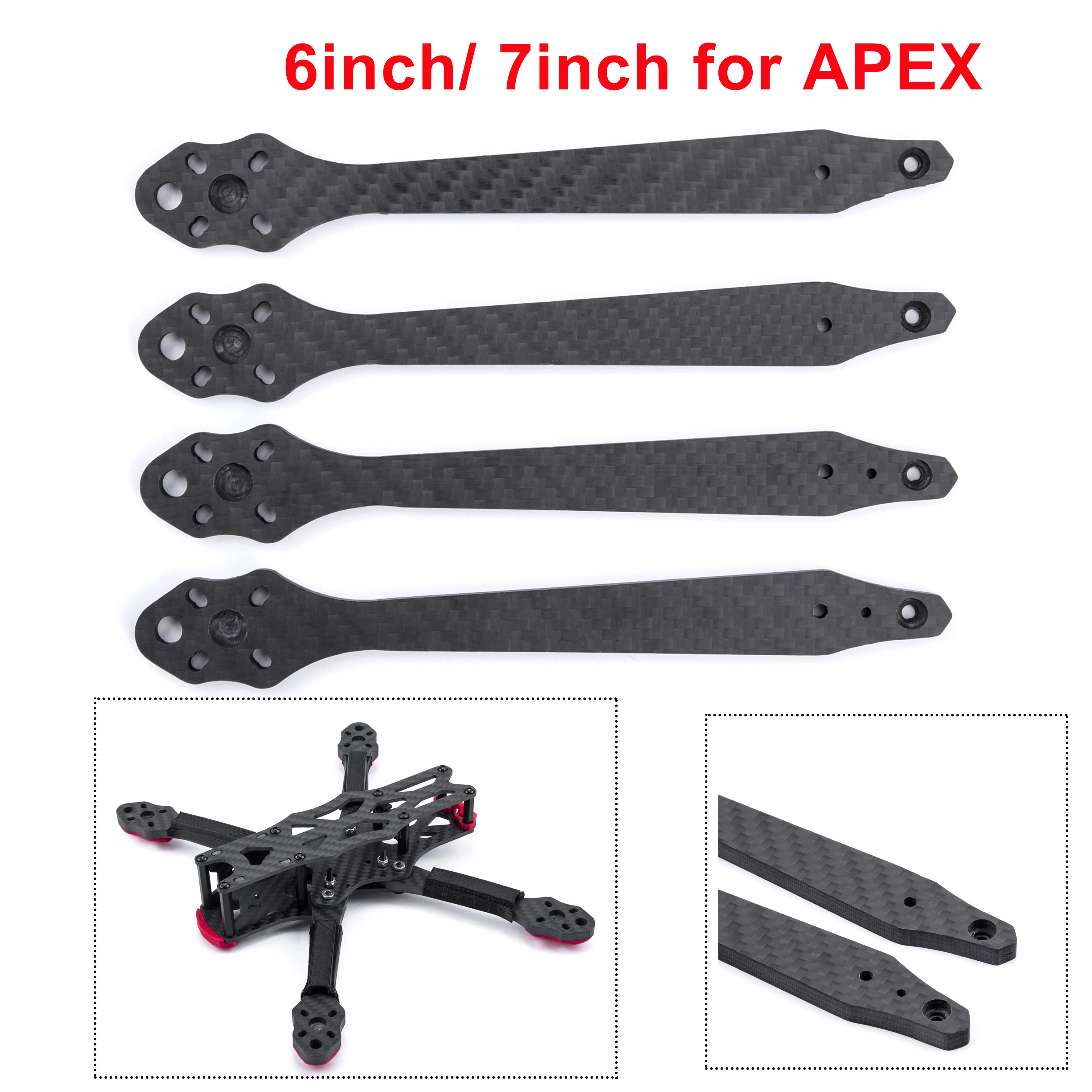 Сменный запасной кронштейн 3K полностью из углеродного волокна 5 дюймов 225 мм/6 260