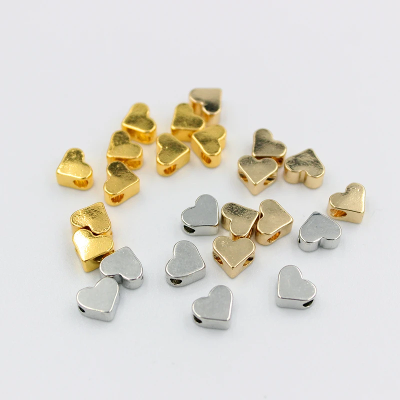 Бусины разделители в форме сердца размер отверстия 2 мм 10 шт.|Бусины| |