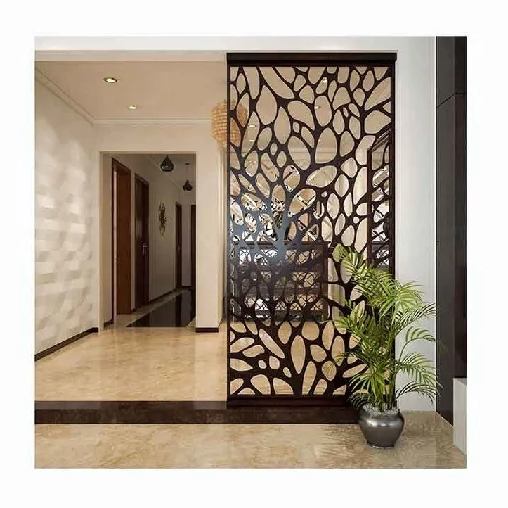 

Room Decorative Laser Cut Panels SUS 201 304 Stainless Steel Metal Room Dividers Design Hotel Gold Screen Dividers