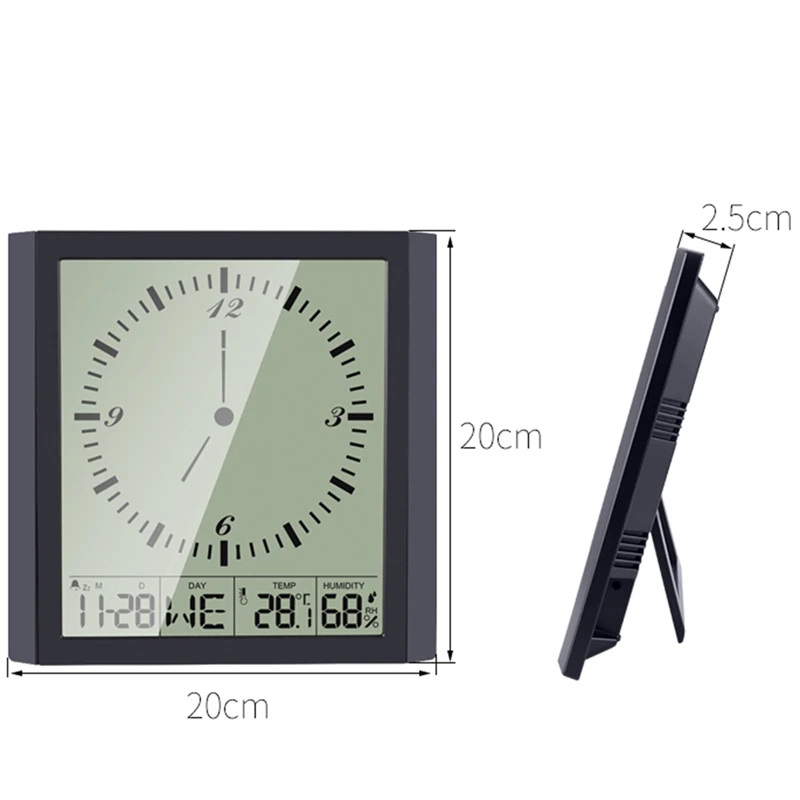 

Digital Wall Clock, Alarm Clocks for Bedroom Home Decor, Large LCD Screen with Time/Calendar/Temperature Display