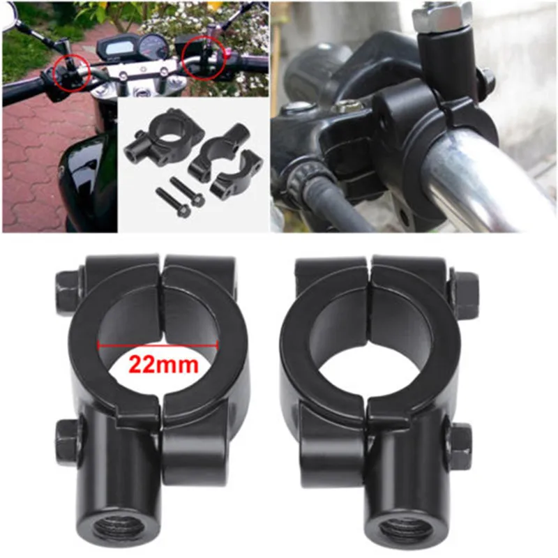 

1pair 10mm 7/8\" Motorcycle Rearview Handlebar Mirror Mount Holder Adapter Clamp Side Mirrors & Accessories Pair SHIDWJ