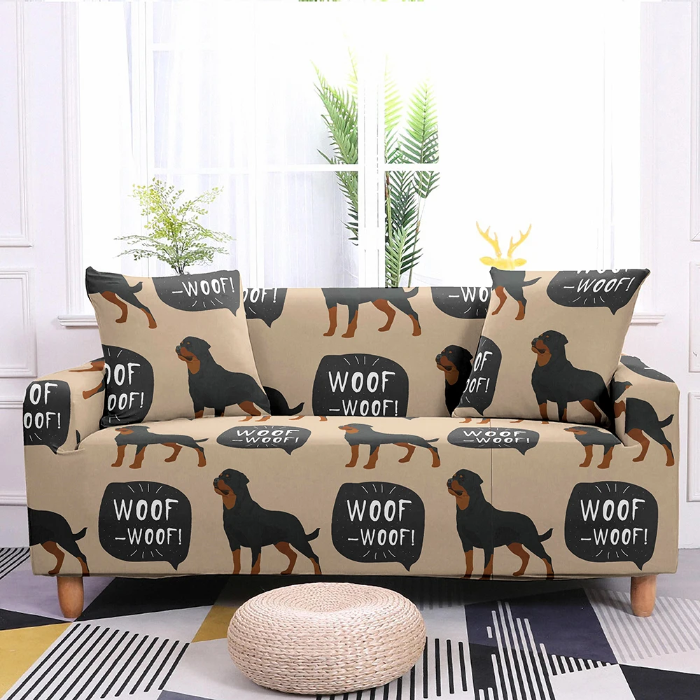 Шлёпанцы с изображением щенков эластичный диванных чехлов для Гостиная