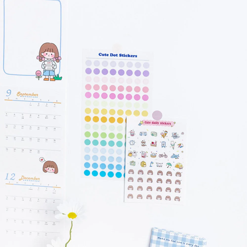 

Wall Study Dots Planner Learning Sticker Schedule Daily With Stationery Plan Year Annual