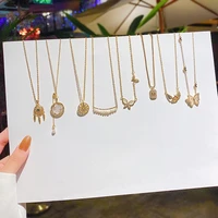 korean fashion titanium steel necklaces for women vintage neck chain pendant necklace free shipping jewelry wholesale 2021