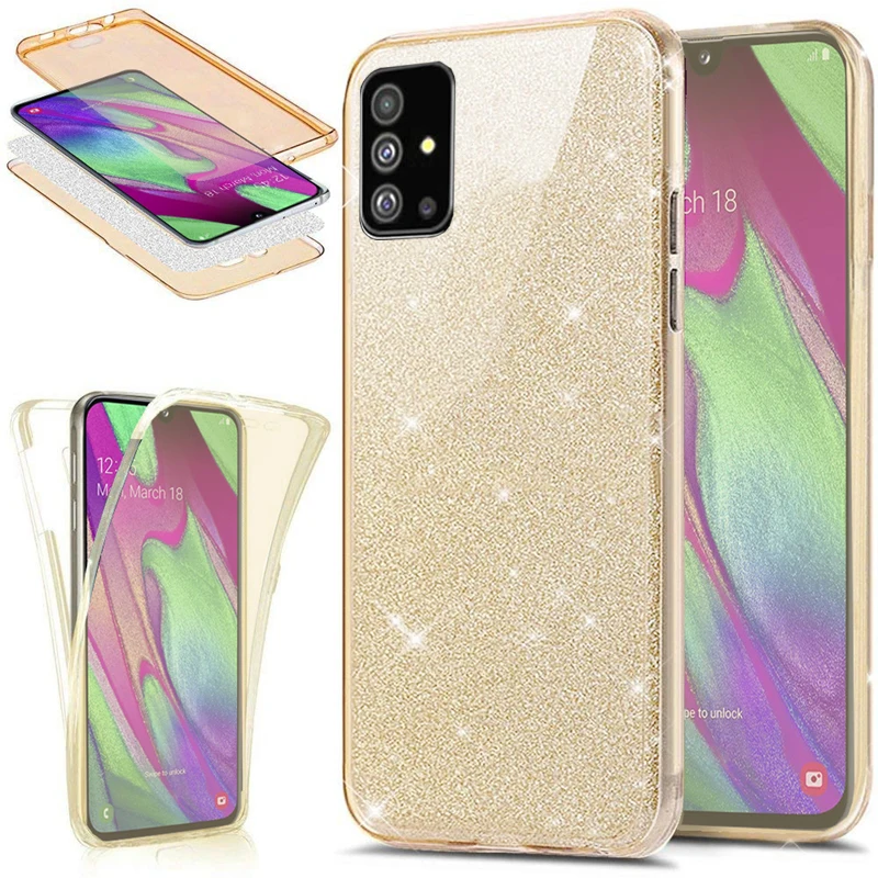 Чехол для Samsung Galaxy S20 S10 S9 S8 Plus A51 A81 A91 A01 A41 Note 10 Lite с полным покрытием блестящий из
