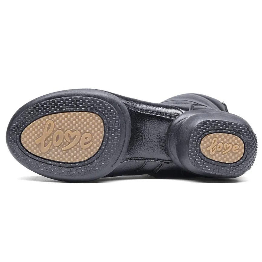 Женская обувь черные теплые ботинки современный танцевальный Джаз мягкая