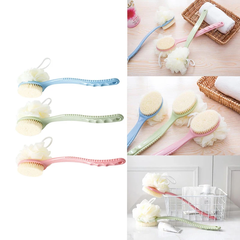 

Two In One Back Ball Adult Bath Brush Soft Hair Long Handle Bath Flower Ultra-Soft Brush Gently Exfoliates And Removes Dead Skin