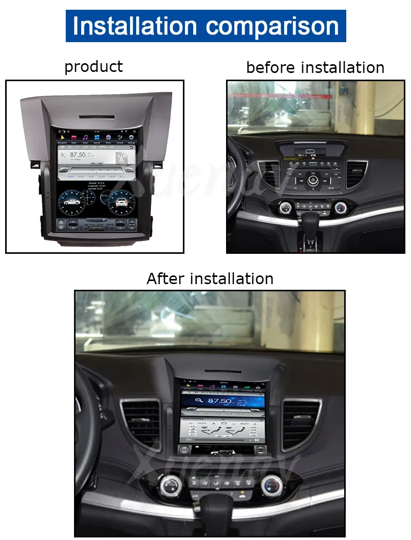 

XUENAV 10.4 inch autoradio car GPS navigation For-Honda-CR-V CRV 2012-2016 car DVD player vertical screen Android System