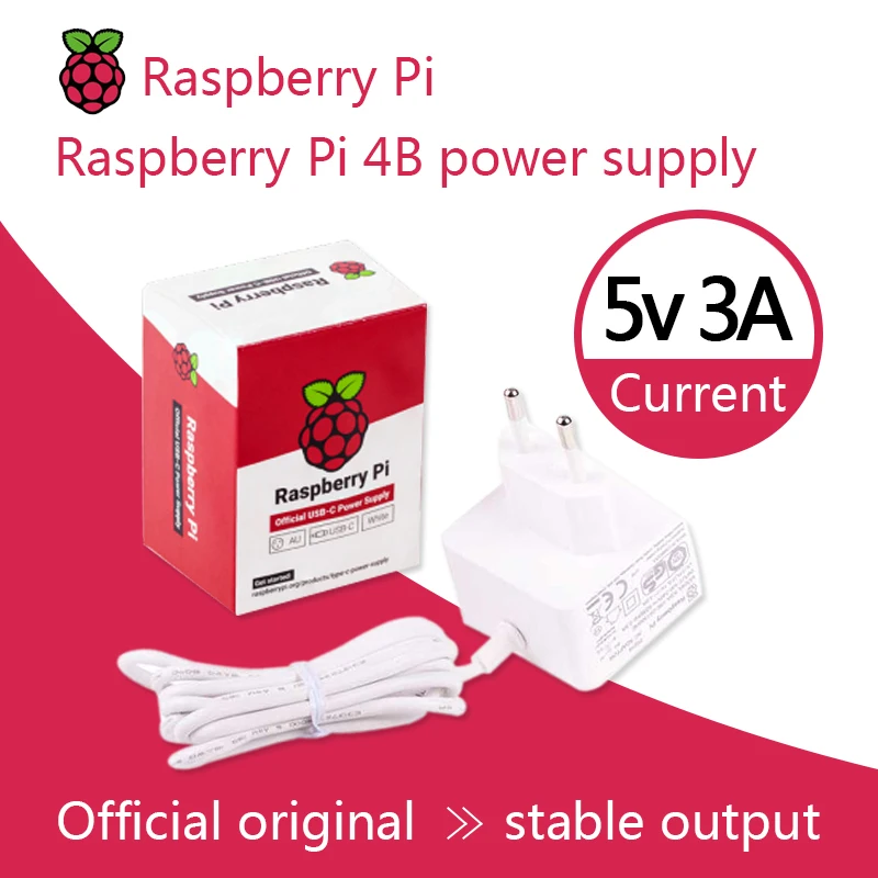 Raspberry Pi 4 15 3 Вт USB C источник питания официальный и рекомендуемый адаптер Type для