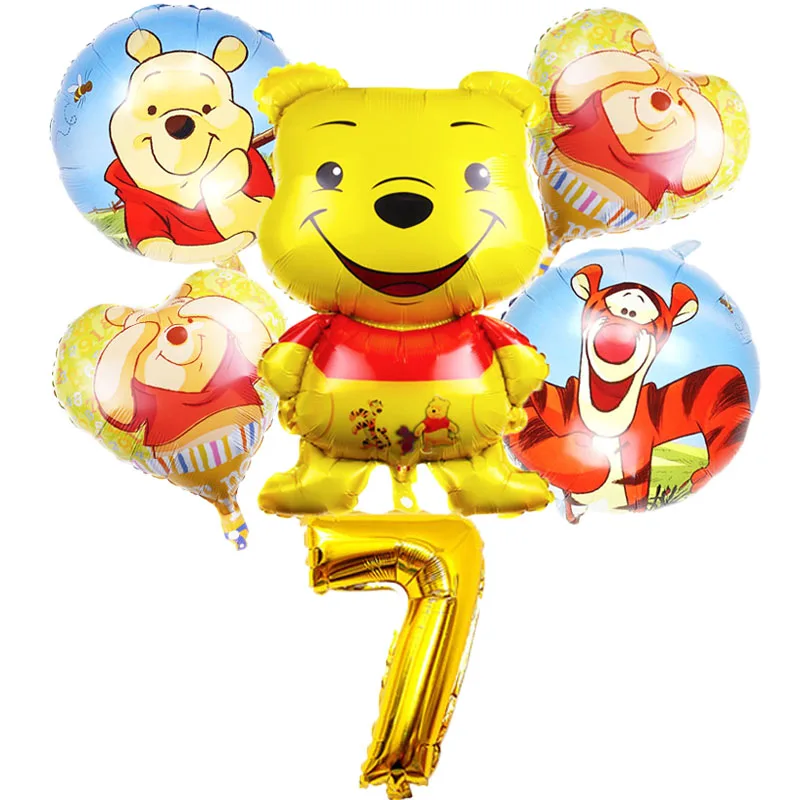 

Disney Winnie The Pooh Balloon Set Birthday Party Decoration Cartoon Bear Aluminum Foil Balloon Globe Birthday Gift Toy Supplies