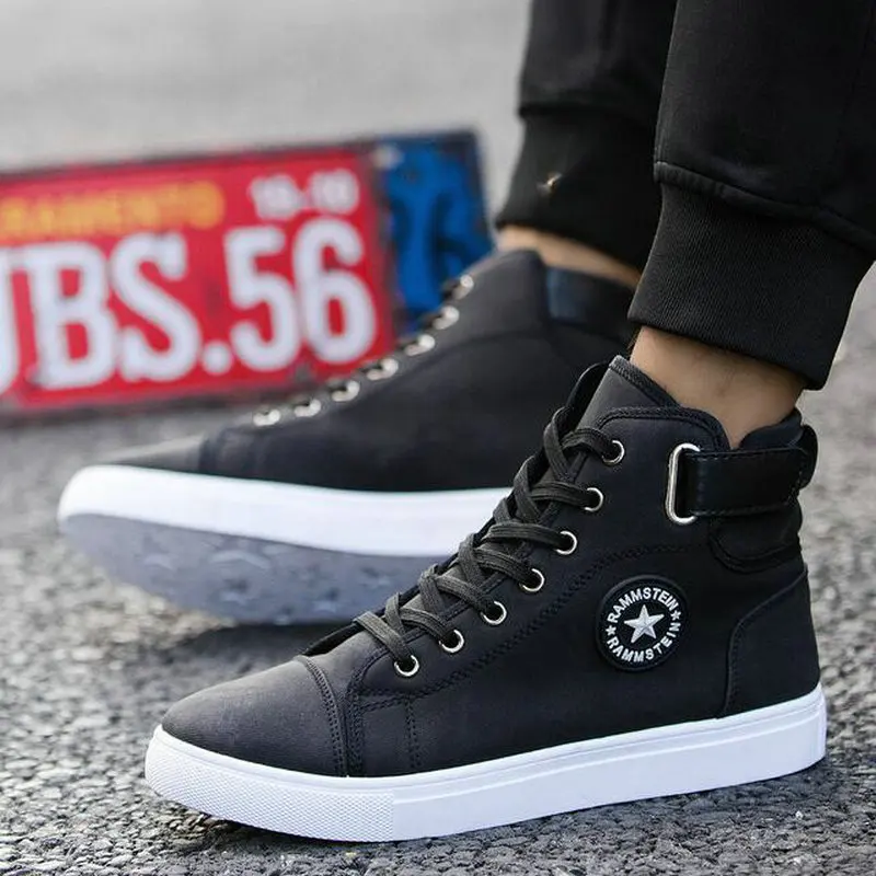 Мужская парусиновая обувь Классическая дышащая для скейтбординга с высоким