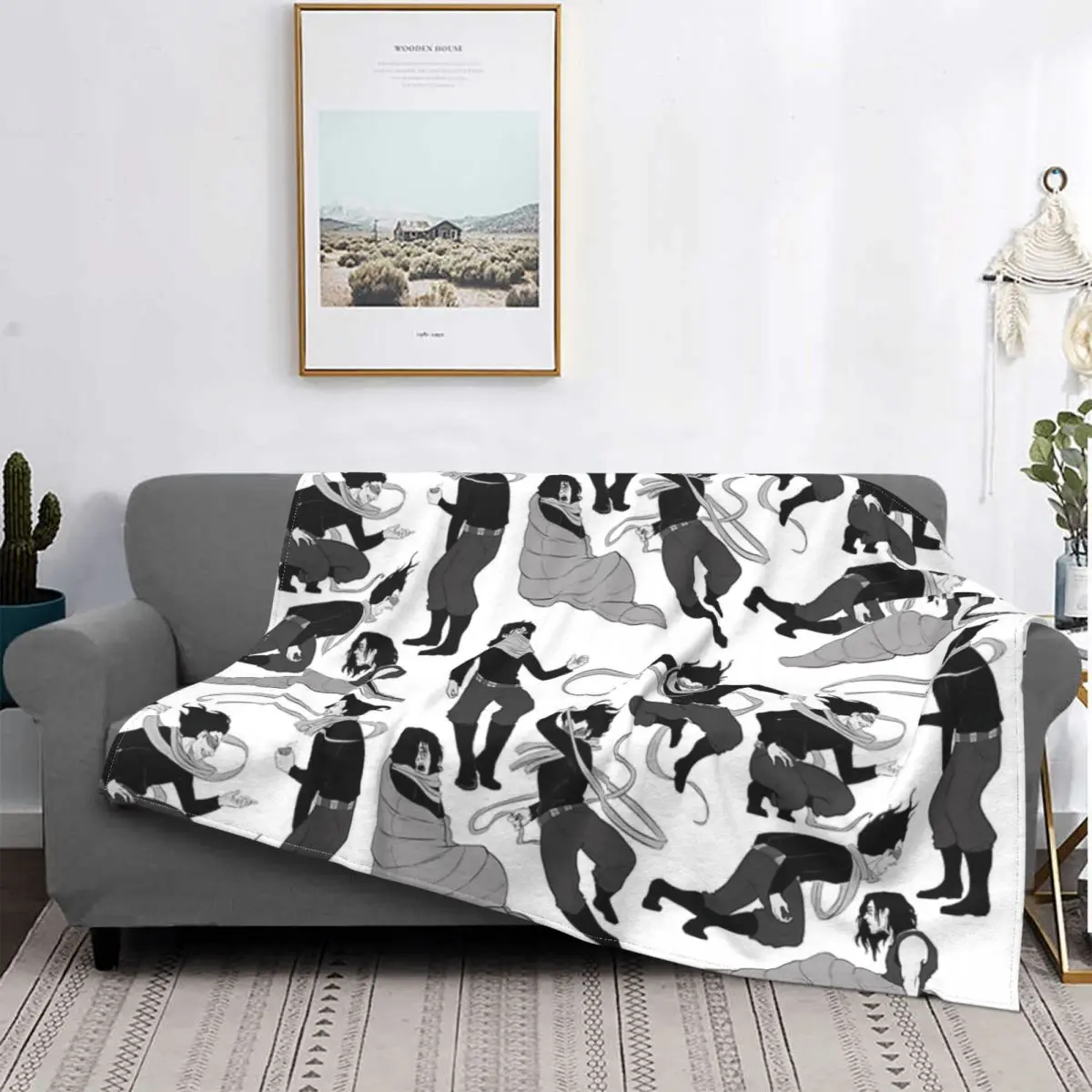 

Aizawas-Manta a cuadros para cama, edredones con capucha, manta para cama