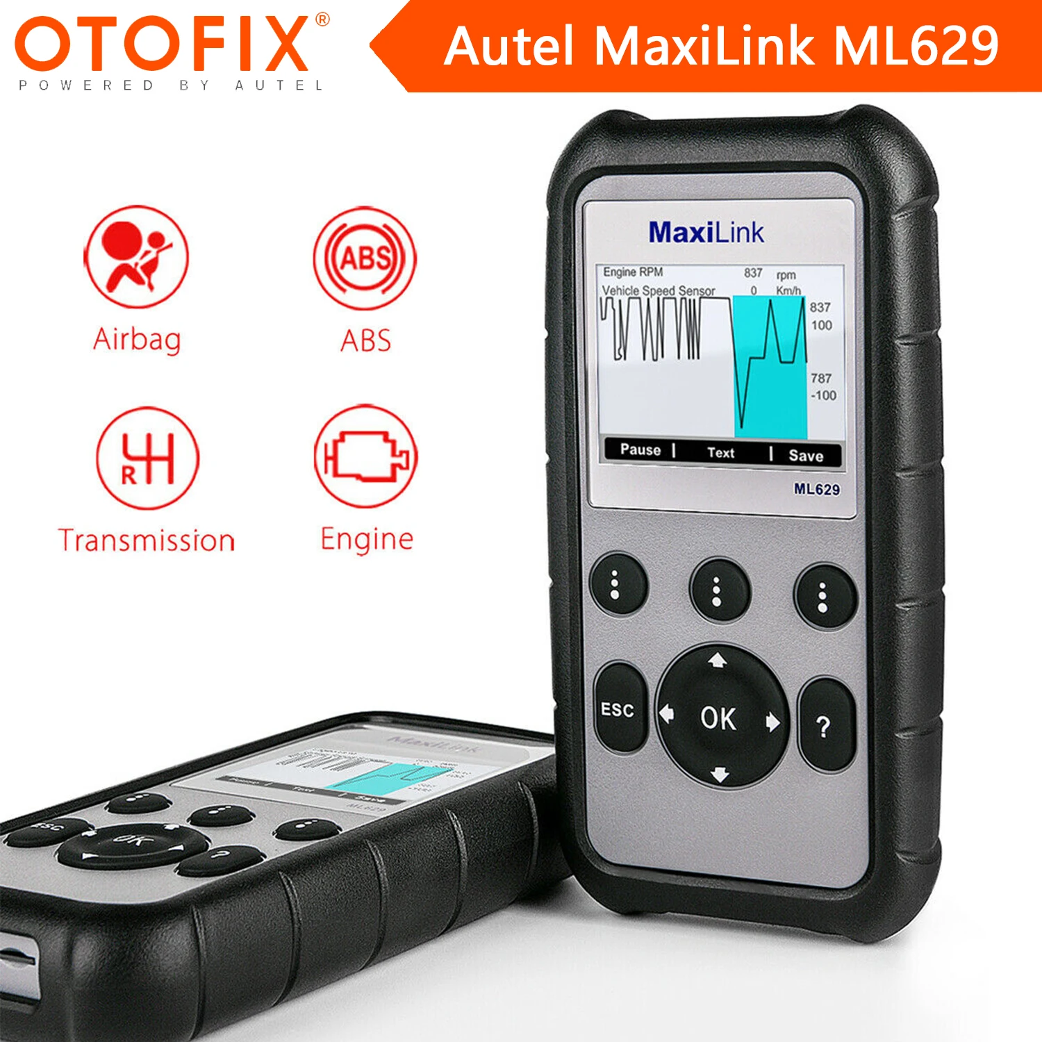 

Autel ML629 OBD2 Scanner Automotive Car Diagnostic Tool Engine Transmission ABS SRS OBD 2 Code Reader Upgraded Of The ML619