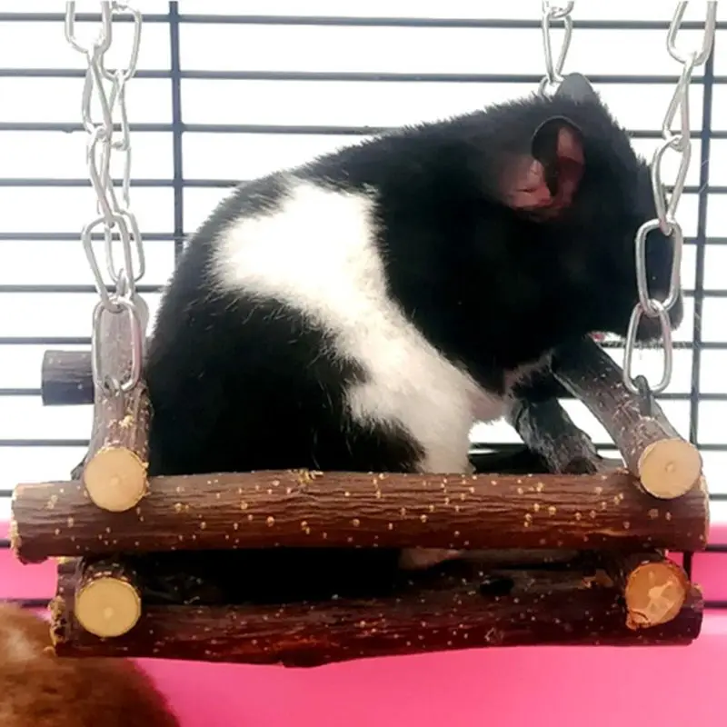Хомяк деревянная кровать качели кролик висящий гамак для домашних животных