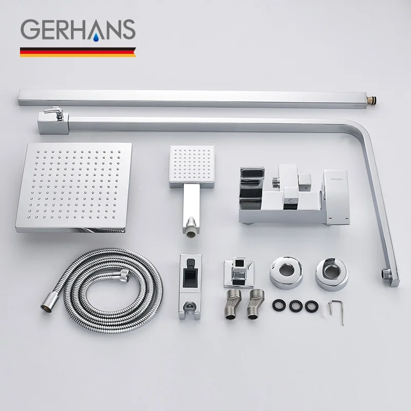 GERHANS Faucet K19014 Душевая система со смесителем и тропическим душем Цвет: Хром |