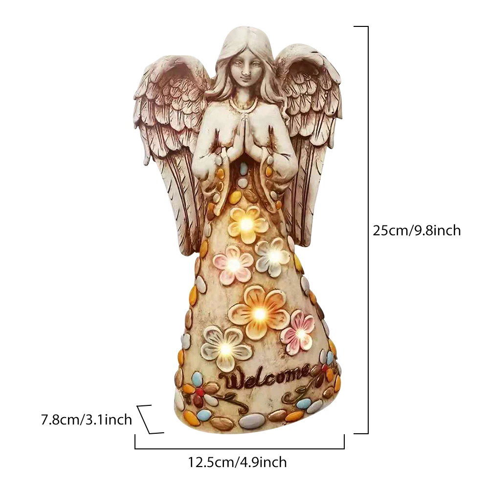 

Outdoor Solar Angel Resin Lamp LED Angel Statue Courtyard Garden Decoration Angel Handicraft Lamp Outdoor Lighting Lawn Lamp