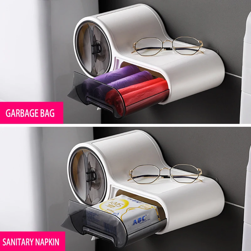 Multifunctional Free Punching Tissue Box Toilet Paper Shelf Plastic Storage Rack Waterproof For Bathroom Accessories | Дом и сад