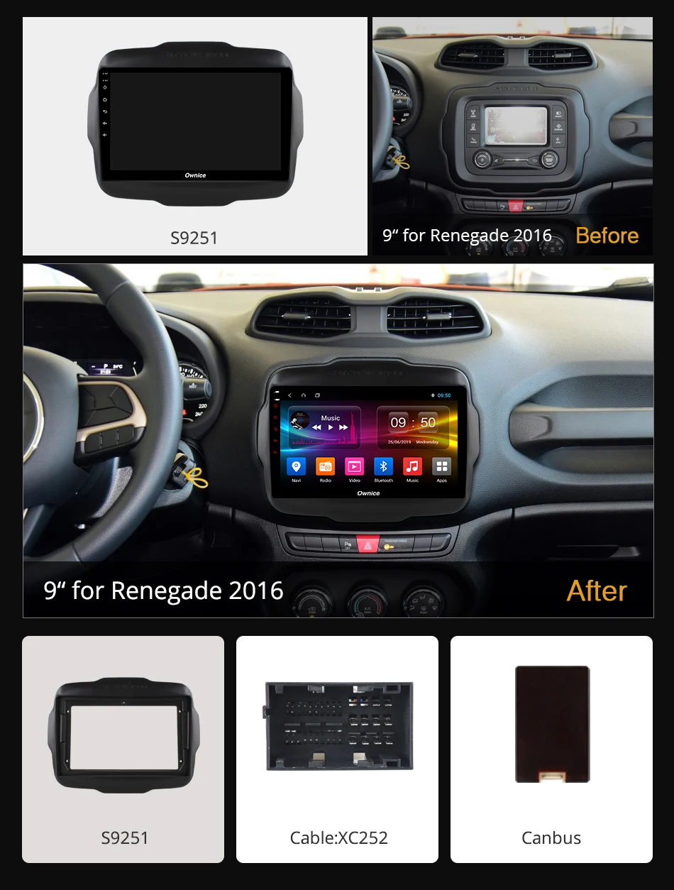 Ownice k3 k5 k6 Android9.0 восемь ядер автомобильный Радио плеер DVD GPS Navi для Jeep Renegade 2016 CarPlay 4G