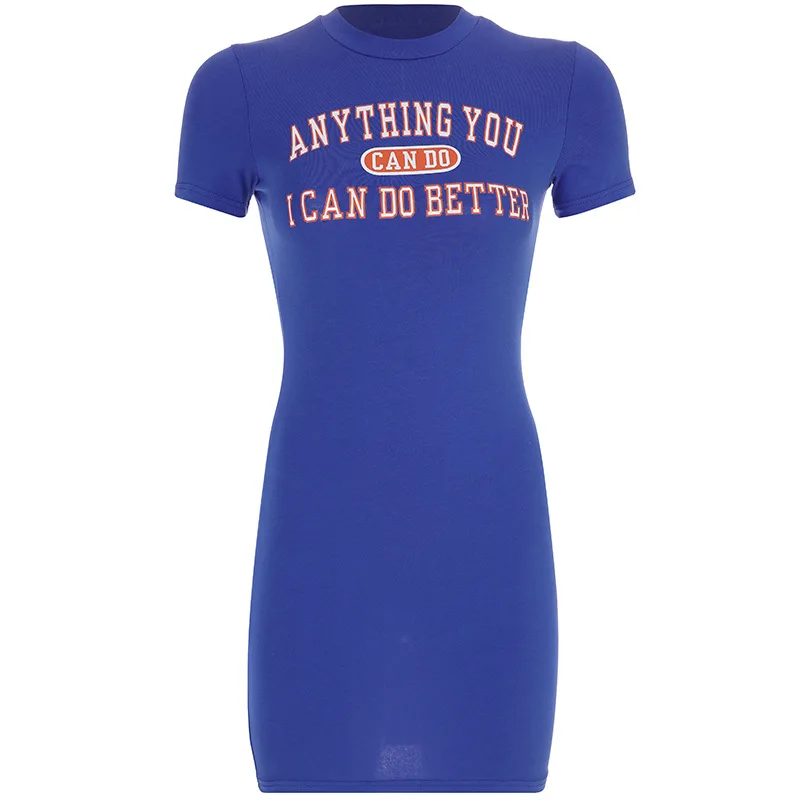 

Summer Dress Women Letter Print Short Sleeve Bodycon Dress Vestido 2020 Casual Streetwear Sexy Party Mini Dresses Roupa Feminina