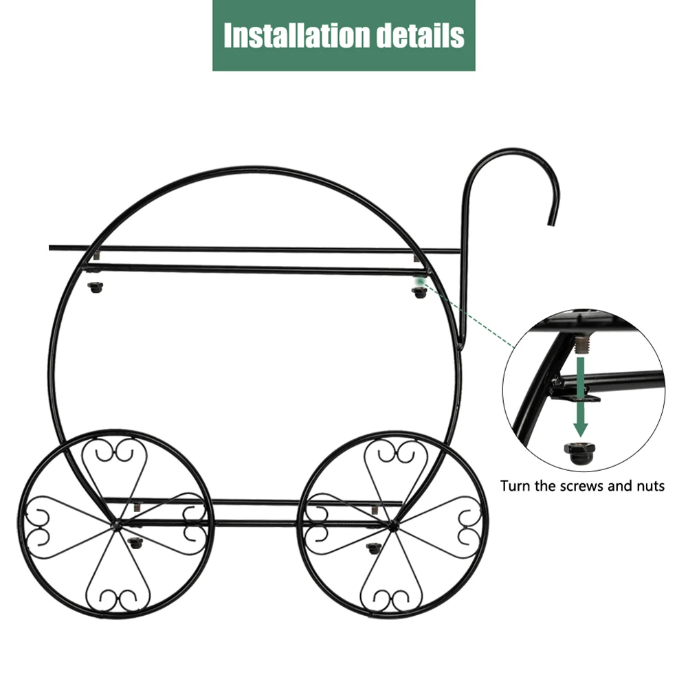 

2 Layer Simple Metal Plant Stand Display Shelf Holder Home Artisasset Paint With Handle Cart Shape 2 Layer Plant Stand