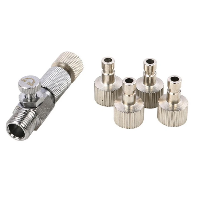

Airbrush Quick Disconnect Coupler Release Fitting Adjustment Valve Adapter with 4 Male Fitting, 1/8 INCH M-F