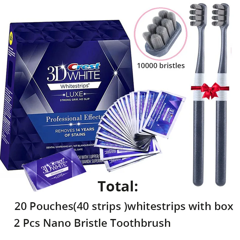 20pouch2toothbrush 3D Белый Whitestrip профессиональный эффект отбеливатель зубов плотная зубная щетка с мягкой щетиной для чувствительной десны отбеливание зубов полоски - Цвет: 20pouch2toothbrush
