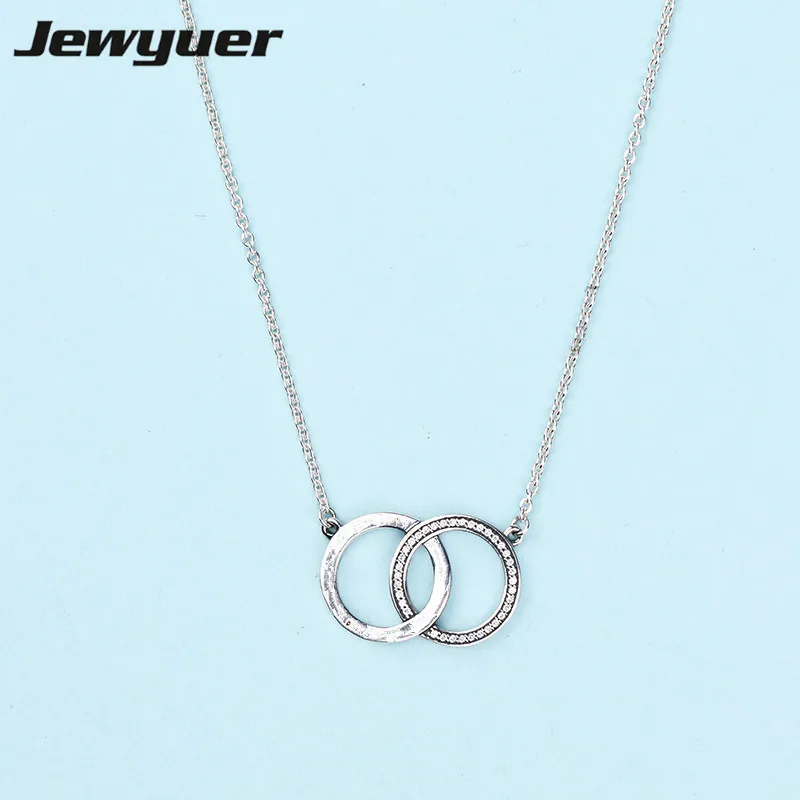 Новое Осеннее колье с подвеской в виде кругов 925 пробы для женщин ожерелье из